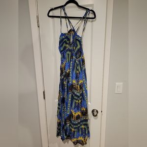 Incerti for Anthropologie Strappy Maxi Dress with pattern